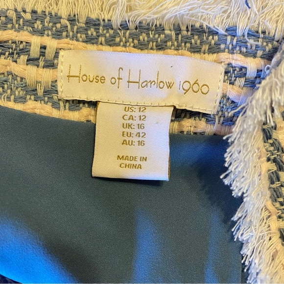 House of Harlow 1960 Tweed Top and Skort Set in Light Blue/Cream/Pink Size 12 - Picture 9 of 16